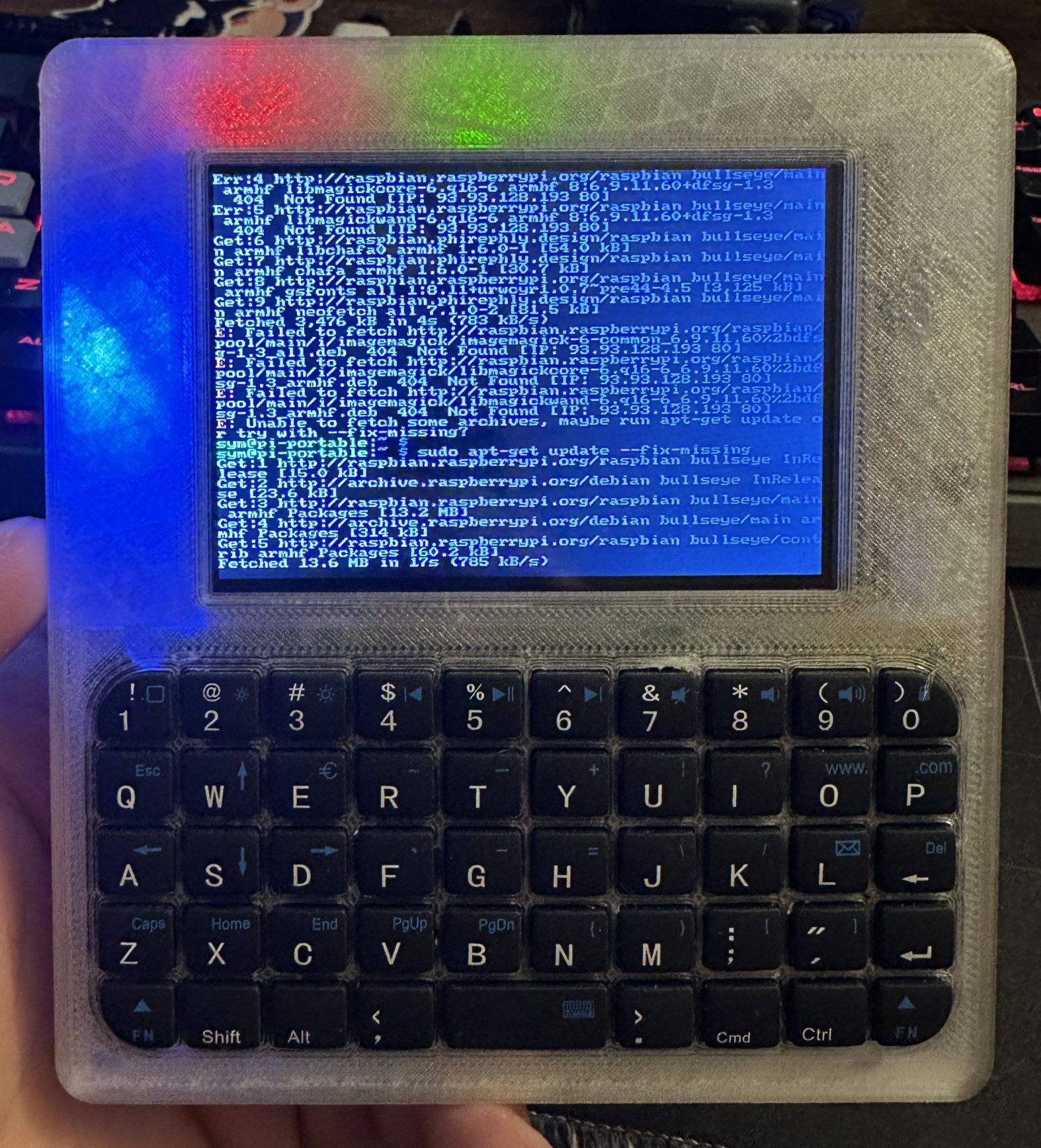 The portable Linux terminal is now transparent!